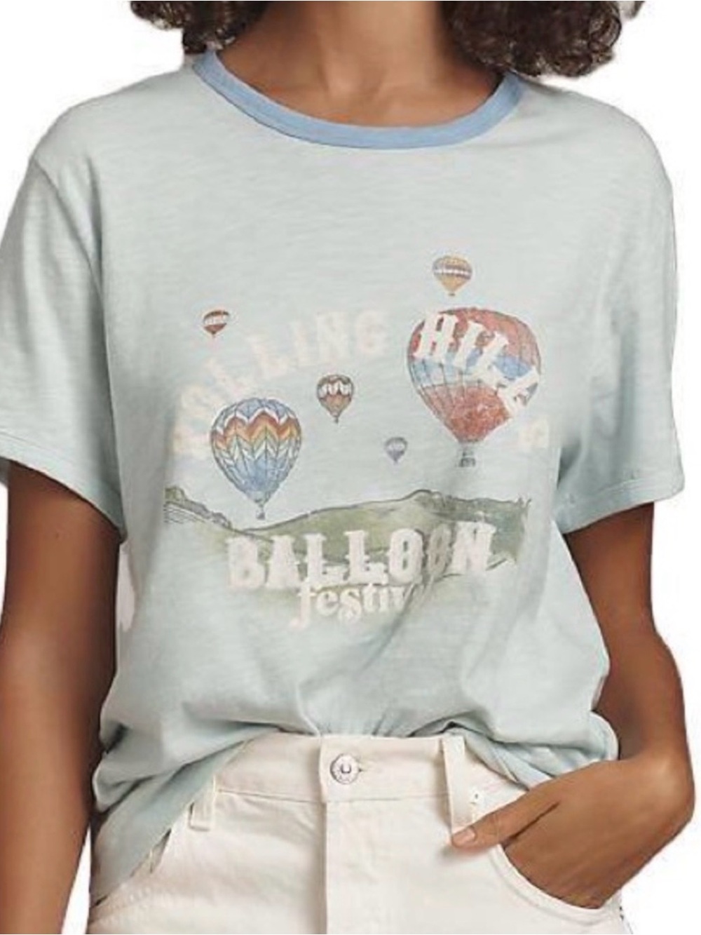 Anthropologie Pilcro graphic t-shirt "Rolling Hills Balloon Festival" - NWOT